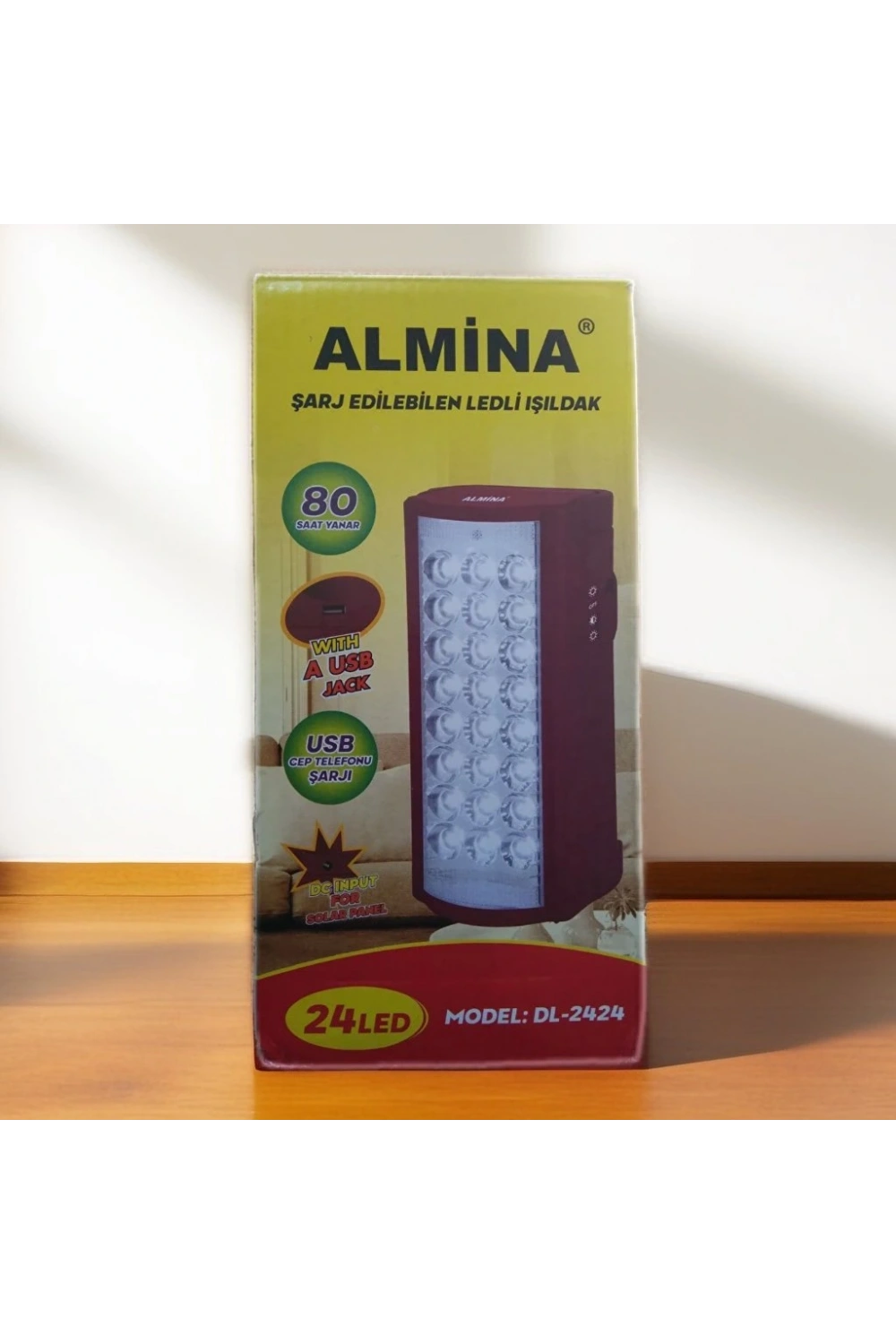 Almina Işıldak 24 Led 80 Saat Yanma Telefon Şarj Edebilen Işıldak Usbli Şarjlı 24 Ledli Işıldak