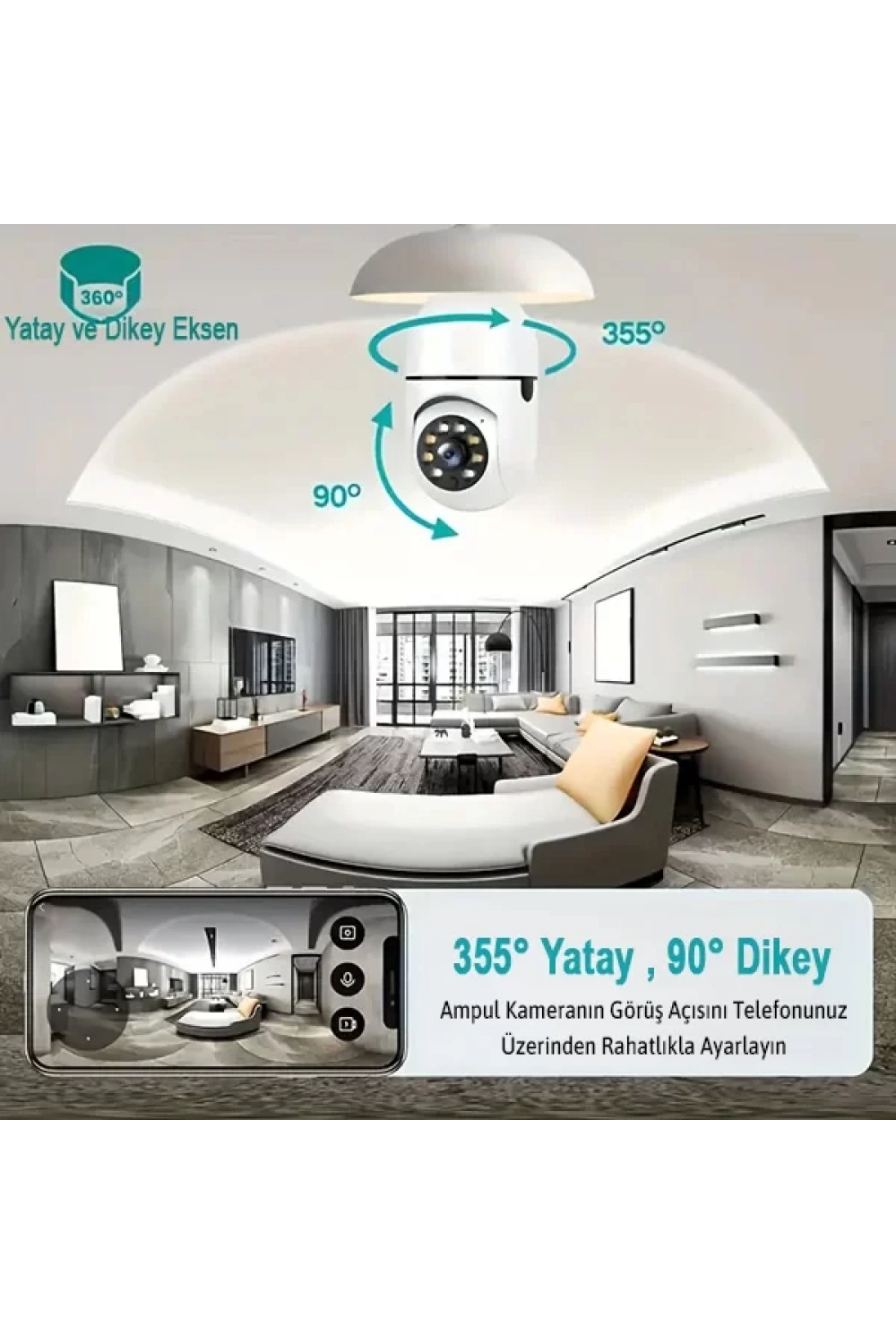 Ampul Kamera Harekete Duyarlı Gece Görüşlü Egonex