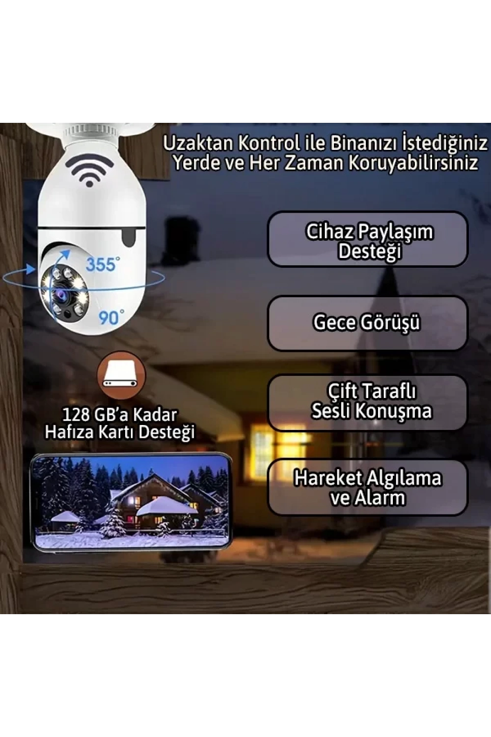 Ampul Kamera Harekete Duyarlı Gece Görüşlü Egonex