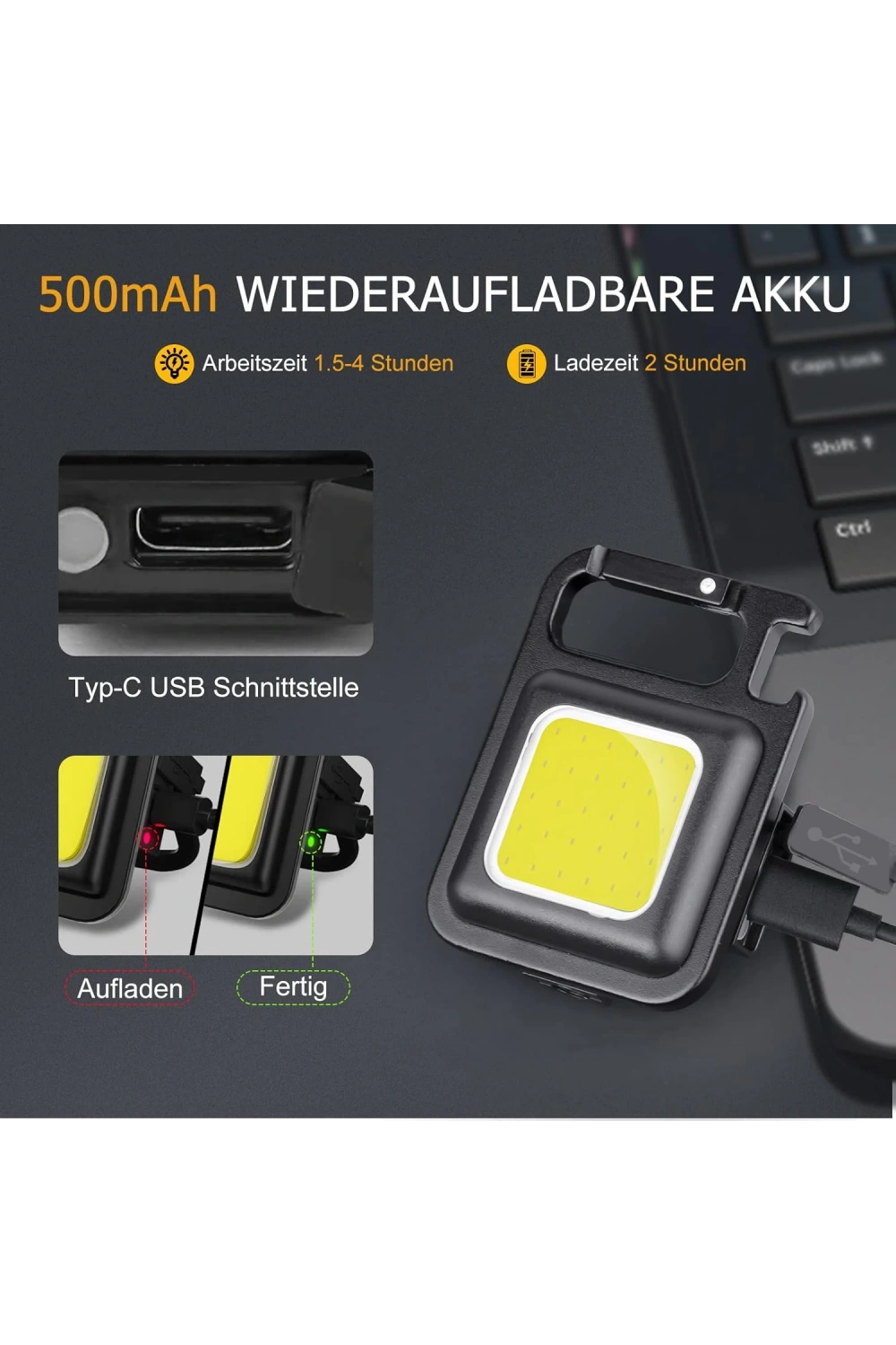 Anahtarlıklı Fener Fener Cob Led