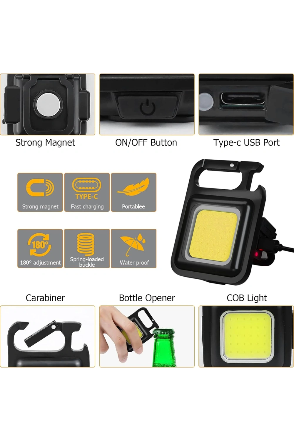 Anahtarlıklı Fener Fener Cob Led