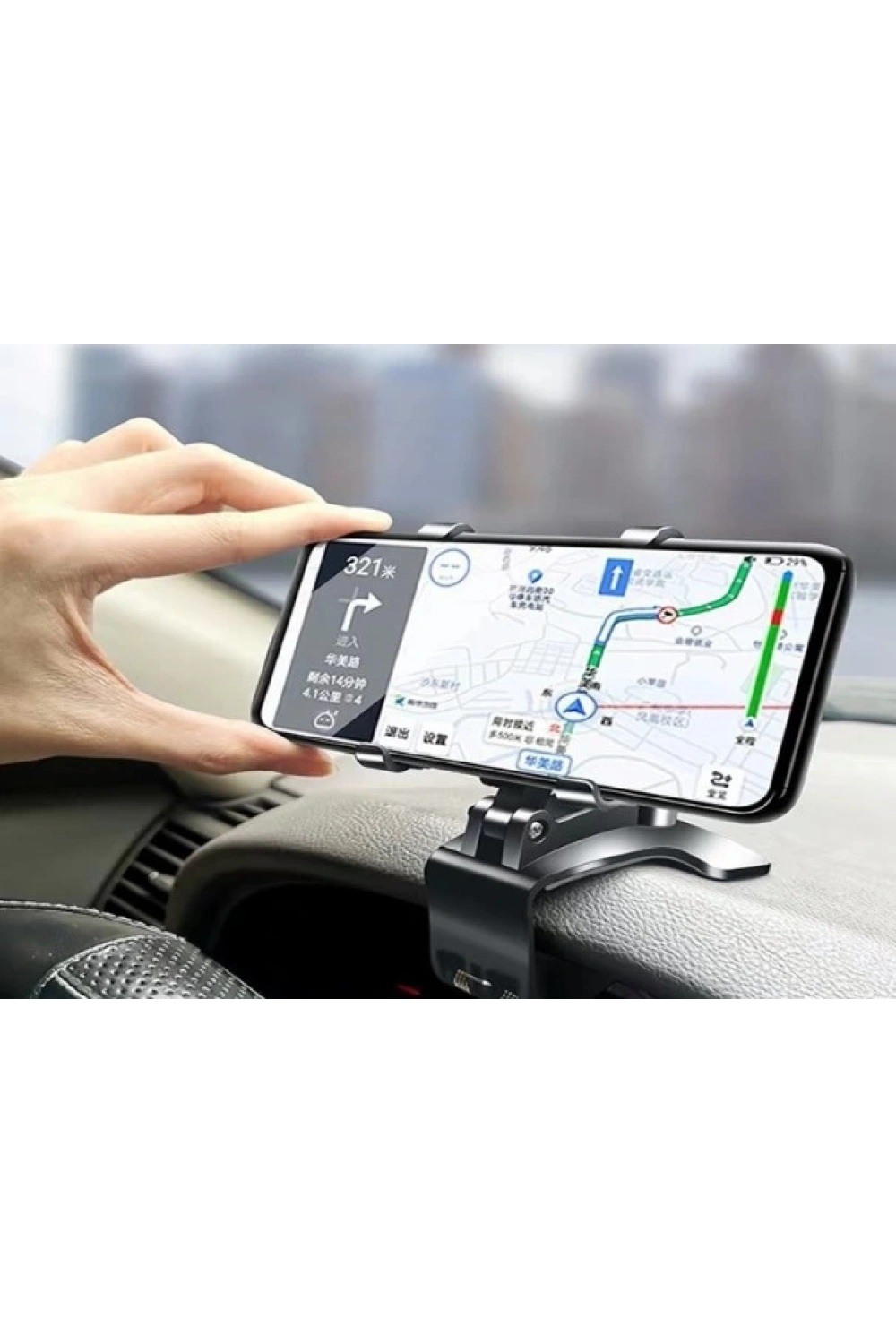 Araba Gösterge Üstüne Takılan 360 Oynar Başlıklı Telefon Tutucu