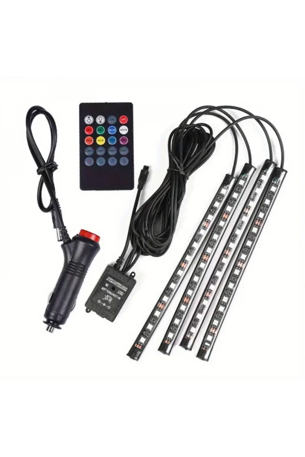 Araç İçi Sese Duyarlı Ayak Altı Led Aydınlatma Kumandalı Rgb