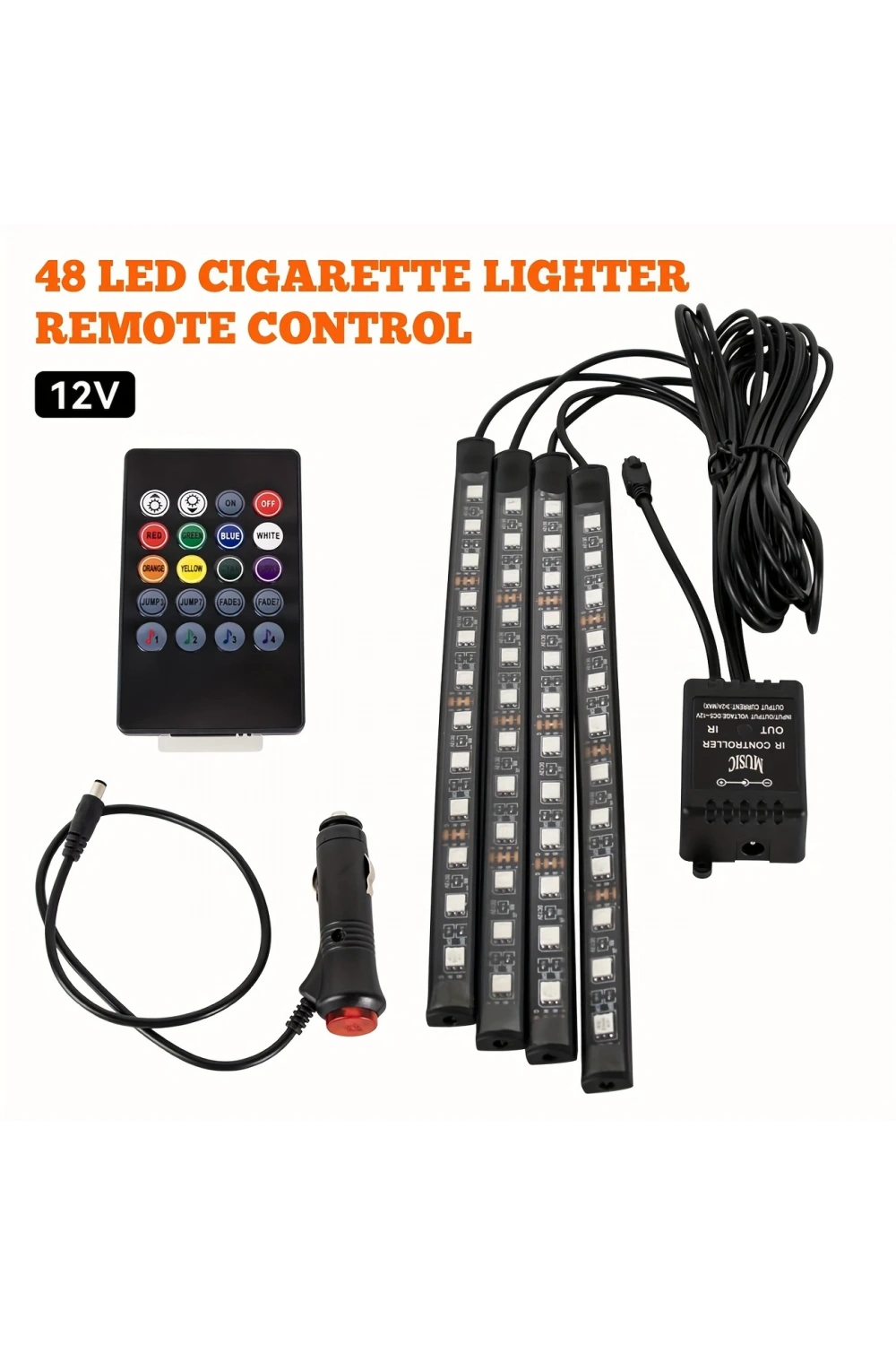 Araç İçi Sese Duyarlı Ayak Altı Led Aydınlatma Kumandalı Rgb