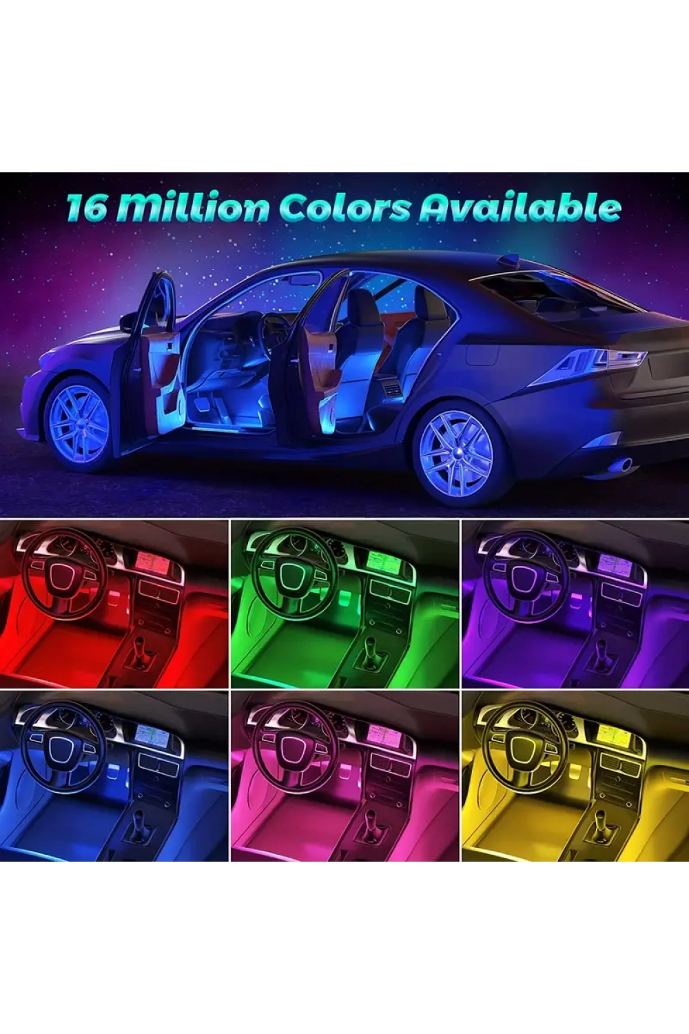 Araç İçi Sese Duyarlı Ayak Altı Led Aydınlatma Kumandalı Rgb