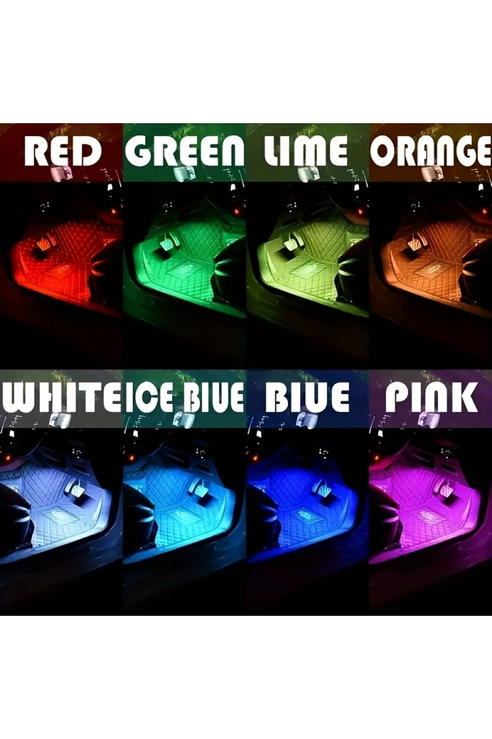 Araç İçi Sese Duyarlı Ayak Altı Led Aydınlatma Kumandalı Rgb
