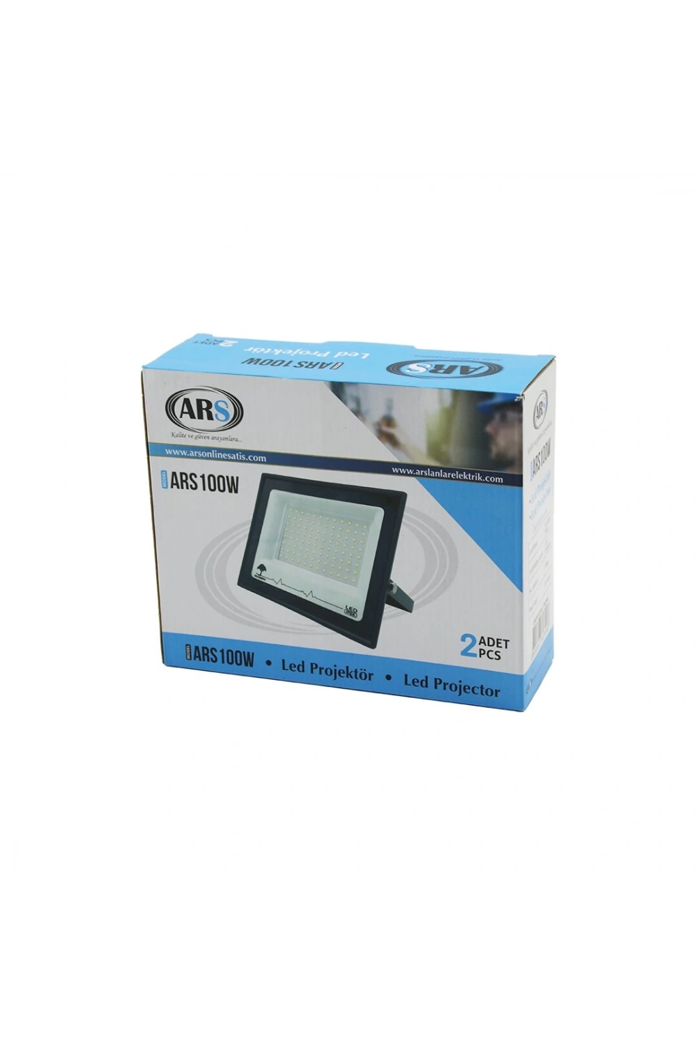 Ars Kod-344046 Model-ars100w ( 2pcs ) ( 100w ) Led Projektör ( 19x15.5cm) (aydınlatma Açısı: 120°) (50.000 Saat Ömür)*10