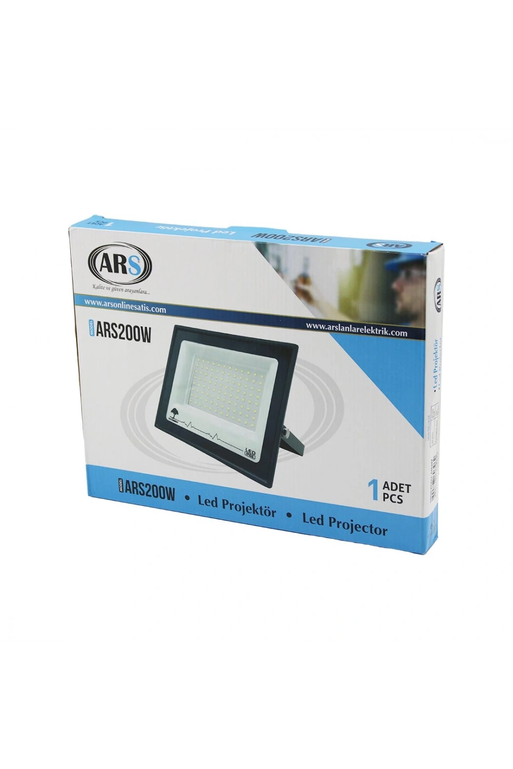 Ars Kod-346297 Model-ars200w ( Tekli ) ( 200w ) Led Projektör ( 29x22cm) (aydınlatma Açısı: 120°) (50.000 Saat Ömür)*10