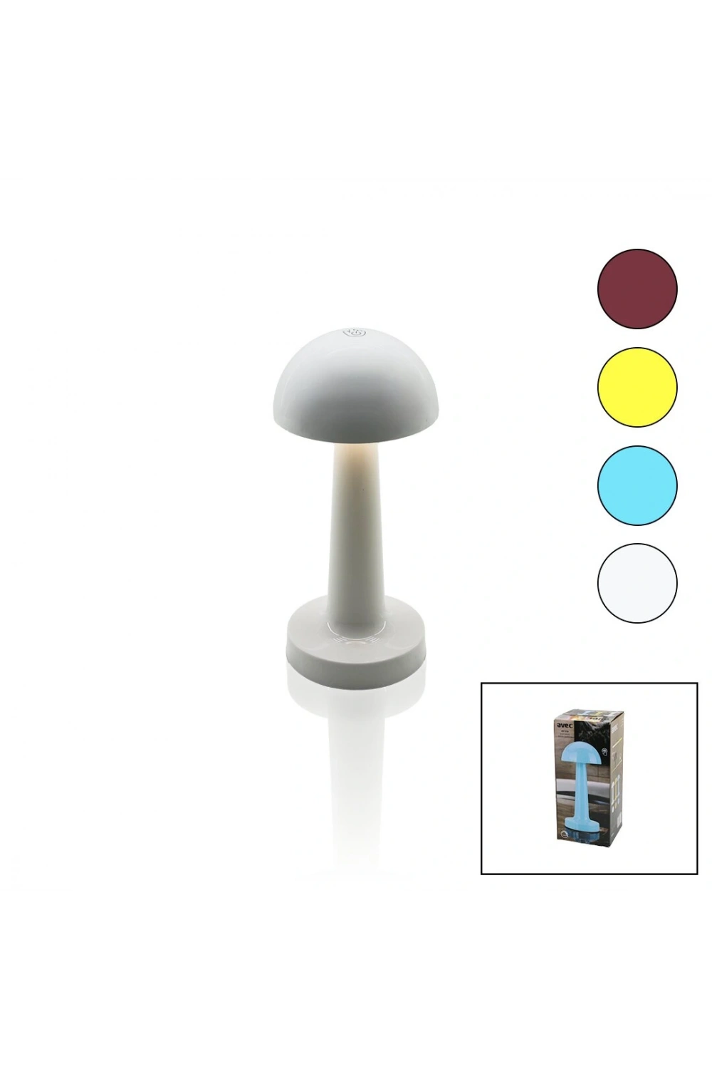 Avec Av-330 ( Oval & Plastik ) Mantar Masa Lambası ( Donmantik & Renkli ) ( Type-c Şarjlı ) ( 3 Fonksiyonlu ) ( 3w & 24led )*60