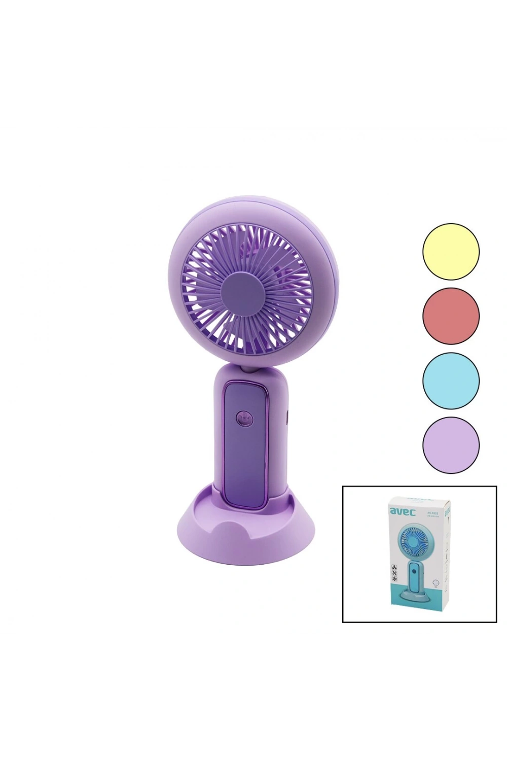 Avec Av-f832 (usb Mini Fan) (çap=10cm & Y:20cm) (led Işıklı) (75° Oynar Başlık) (3 Kademe Hız) (telefonluklu Ayak Aparat)*120