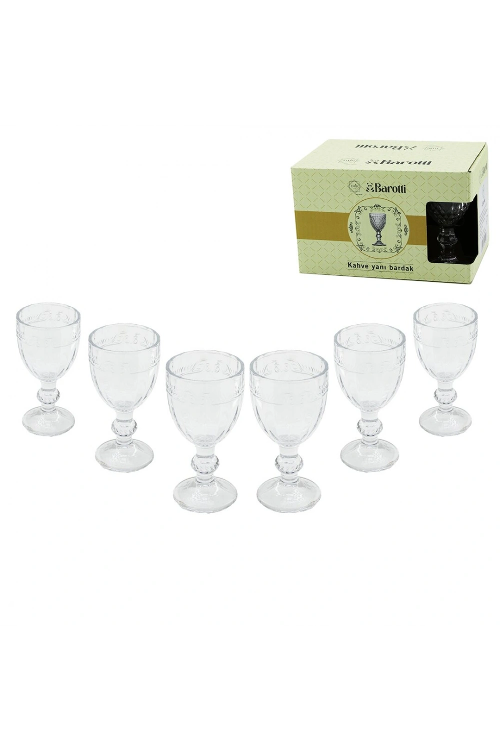 Barotti Dmr-9138 ( 6pcs ) Kahve Yanı ( Cam ) Bardak*24=k