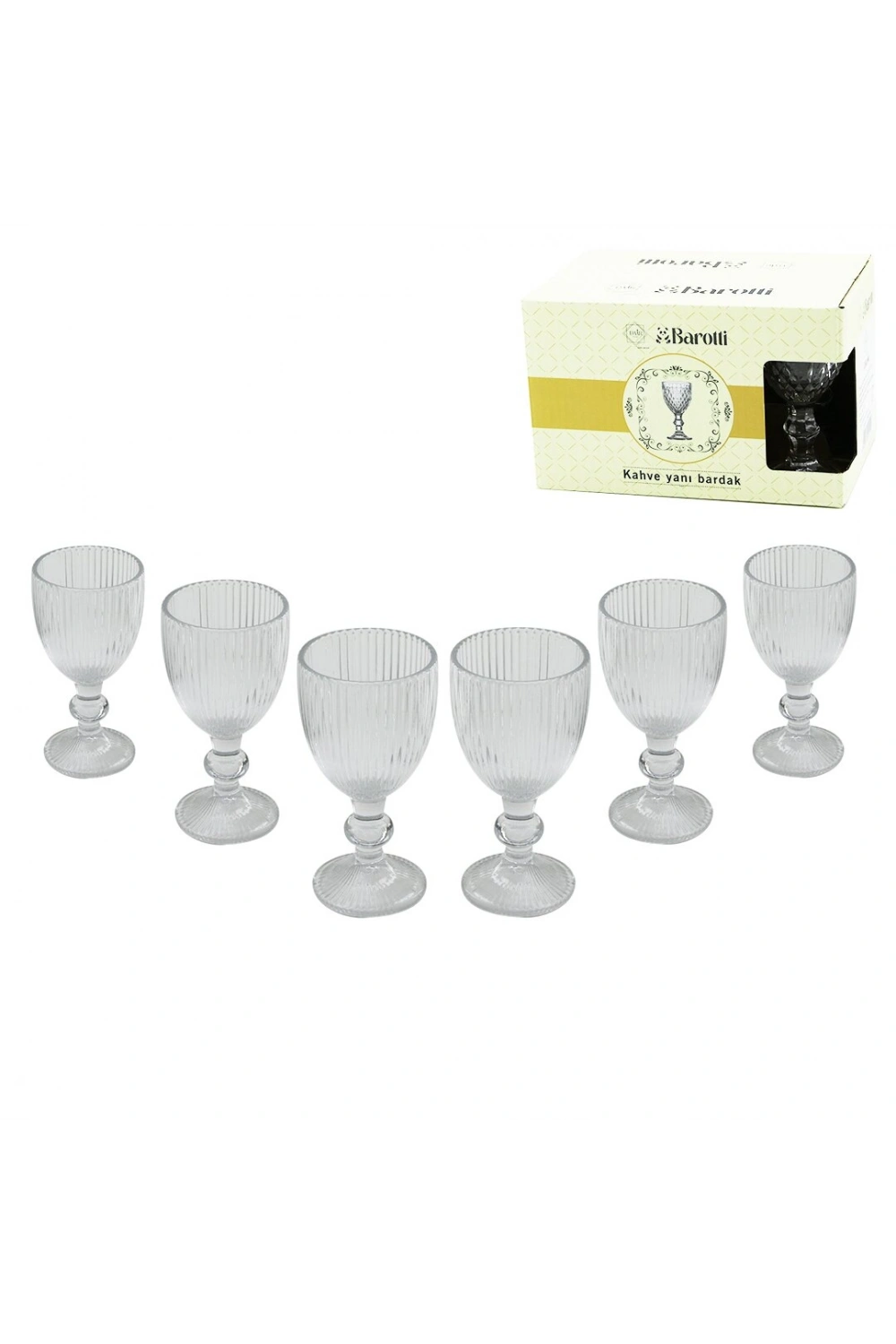 Barotti Dmr-9139 ( 6pcs ) Kahve Yanı ( Cam ) Bardak*24=k