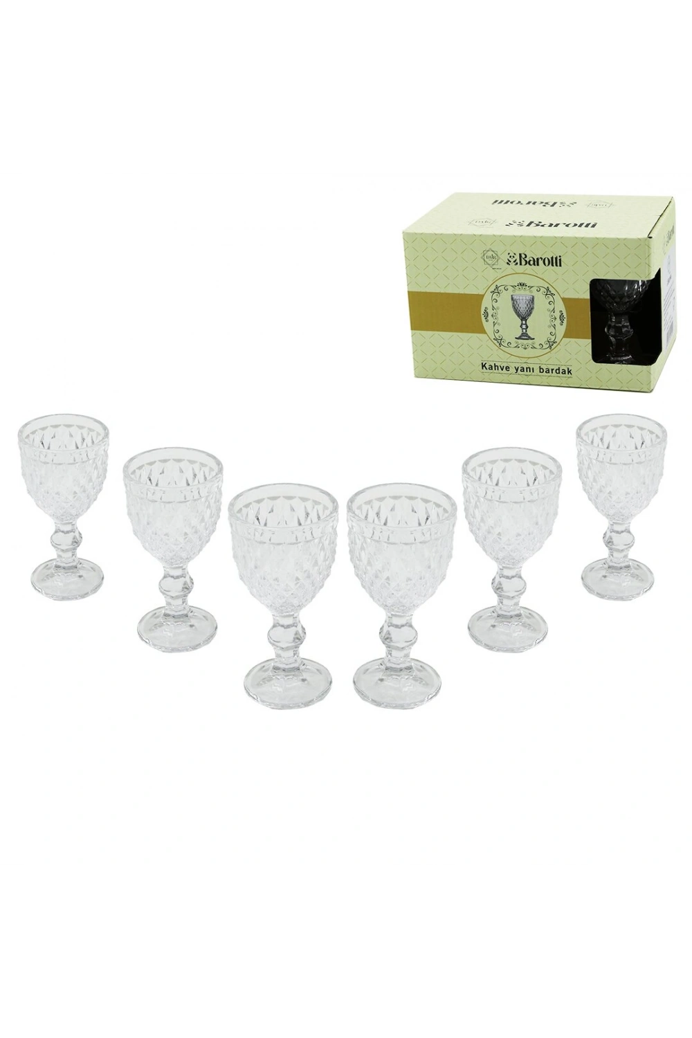 Barotti Dmr-9140 ( 6pcs ) Kahve Yanı ( Cam ) Bardak*24=k