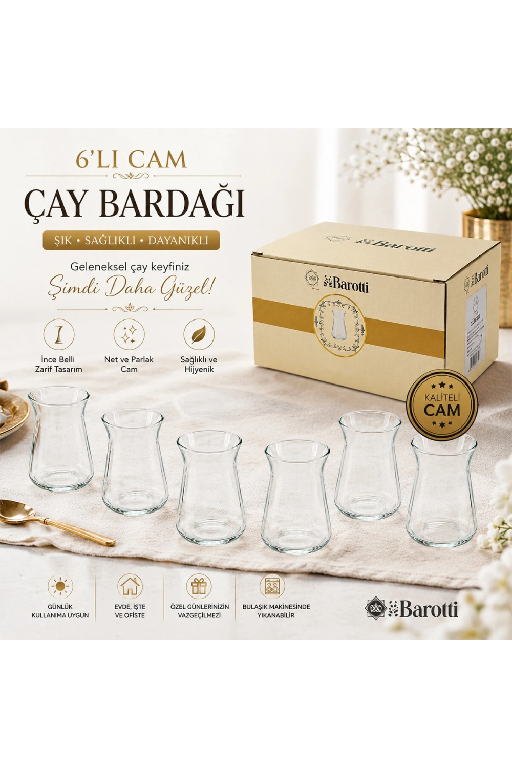 Barotti Dmr-9151 ( 6 Pcs ) Cam Çay Ardak*24=k