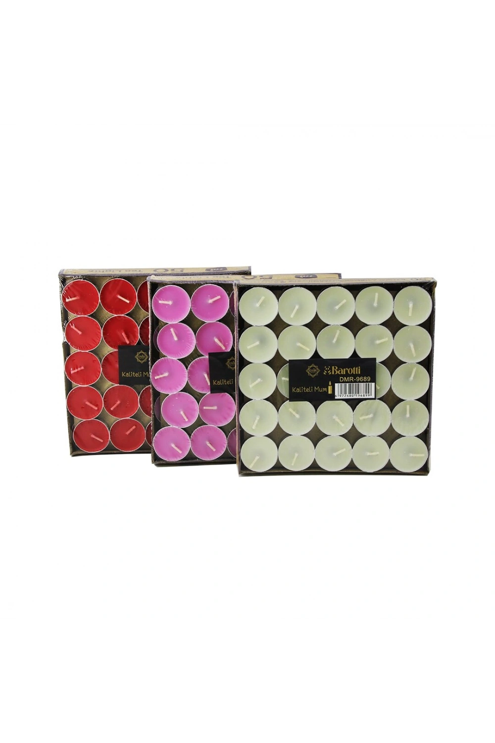 Barotti Dmr-9689 ( 50pcs ) ( Renkli Yuvarlak ) Tea Light Mum*40