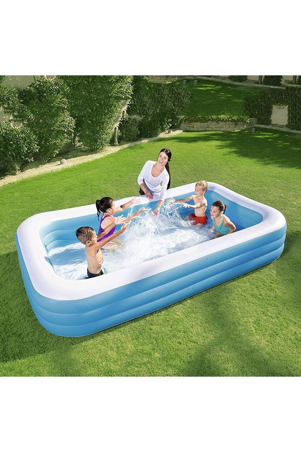 Bestway-54006 ( 2 Halka ) ( 778lt ) Dikdörtgen Aile Mavi Şişme Havuz ( 2.62x1.75x51cm ) ( 6+ Yaş )*3=k