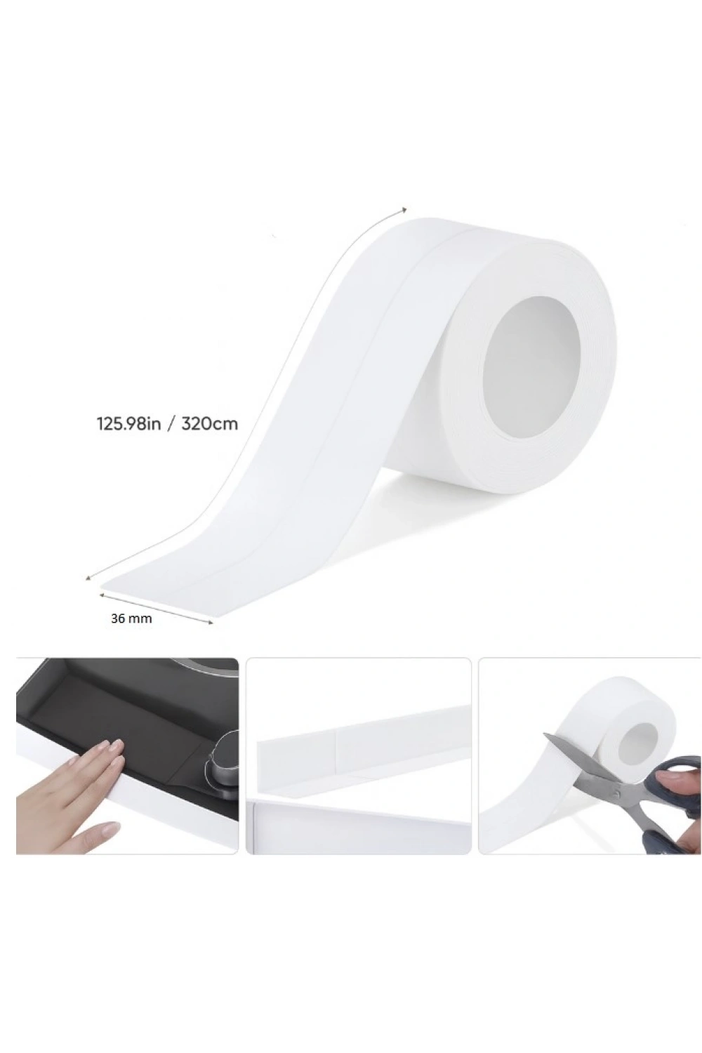 BEYAZ Su Sızdırmaz Lavabo Kenar Bandı (3.2m)