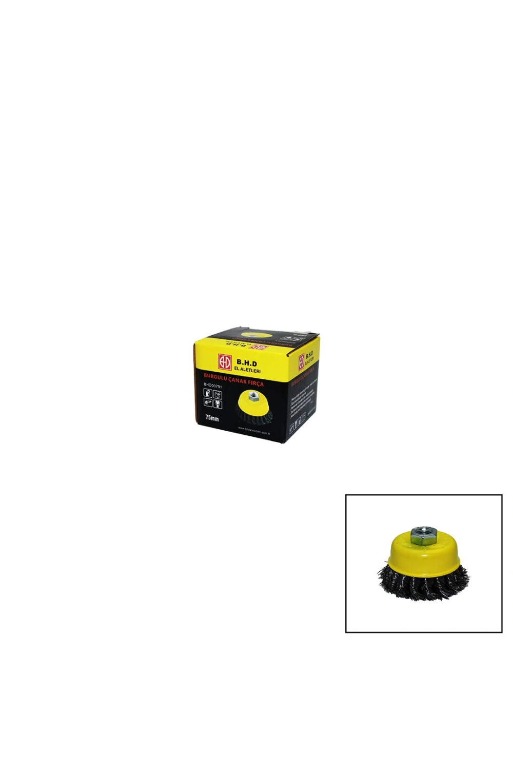 Bhd-00791 ( 75mm ) ( Burgulu ) Çanak Fırça ( Pas & Korozyon Giderme )*100