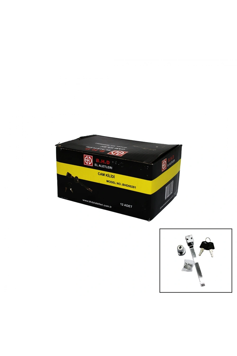 B.h.d Bhd-00281 Dolap ( Cam ) Kilit ( Uzun Demirli )*12x20