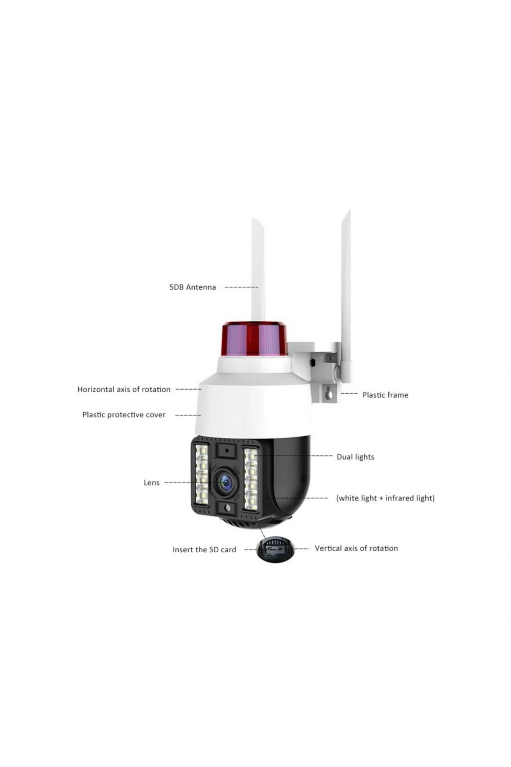 Int-cmr21 Sd-kart Destekli Hareketli Sesli Gece Renkli Ptz Akıllı Wifi Güvenlik Kamerası