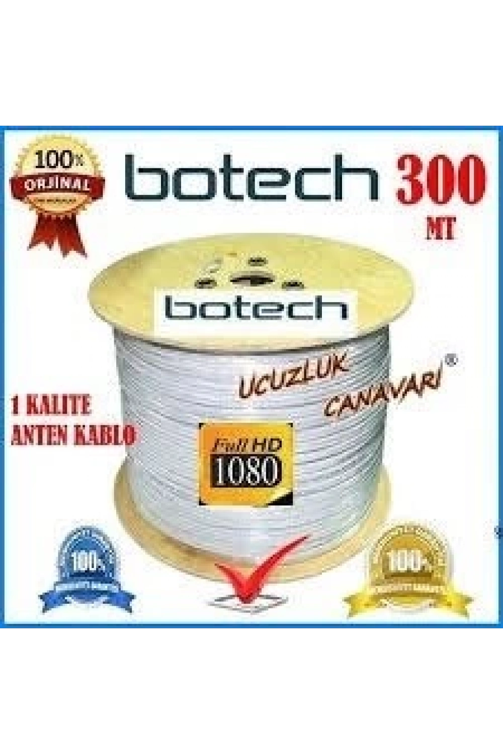 Botech ( 300mt ) Koaksiyel Uydu Anten Kablo Rg 6/u4l*4