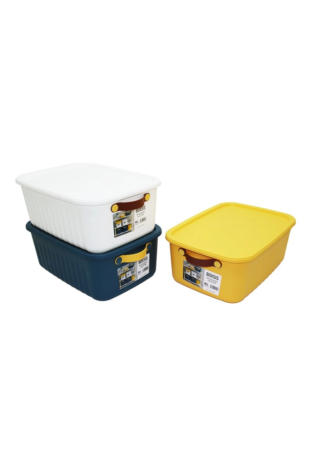 Boxsıs Om-0043-1760 ( 10lt ) ( 35x25x15cm ) Renkli Organizer Kapaklı Kutu Plastik*18=k