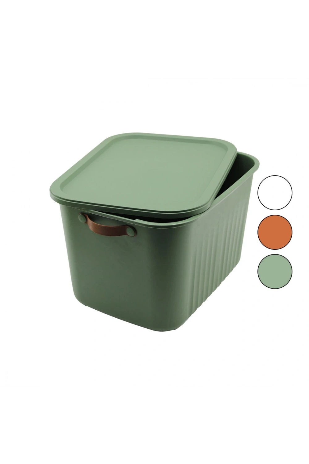 Boxsıs Om-0664 ( 20lt ) Organizer Kapaklı Kutu ( Renkli Plastik ) ( Yan Kulplu ) ( 40 X 30 X 25cm )*12=k