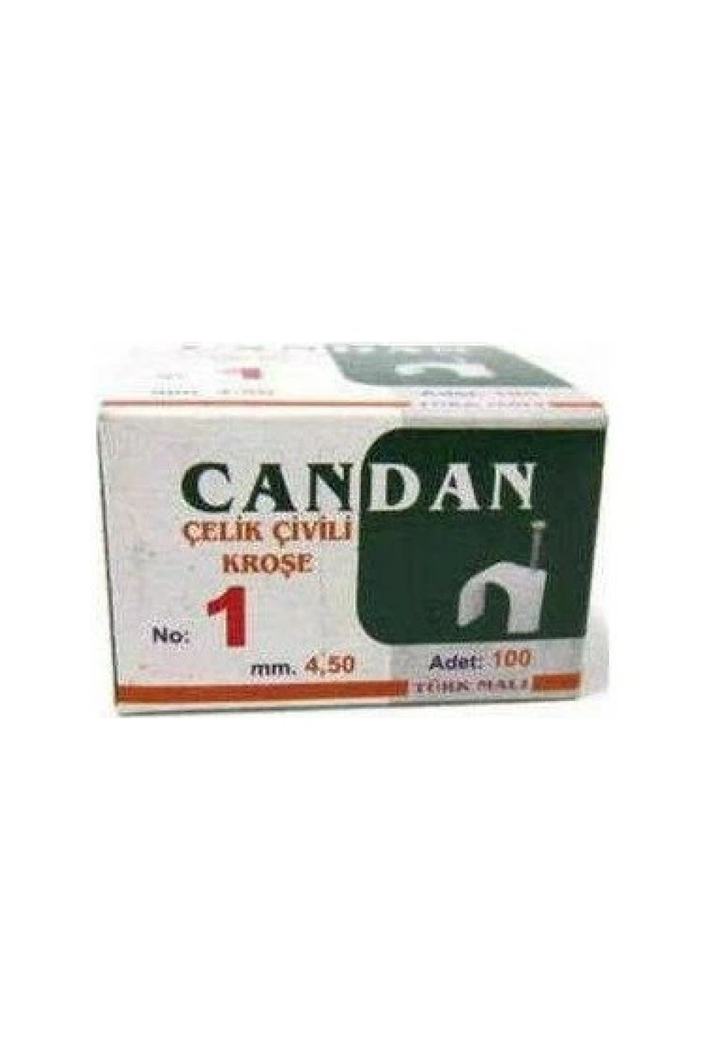 Candan ( No-1 & 4.5mm ) ( 100pcs ) Çivili Kroşe*10x15