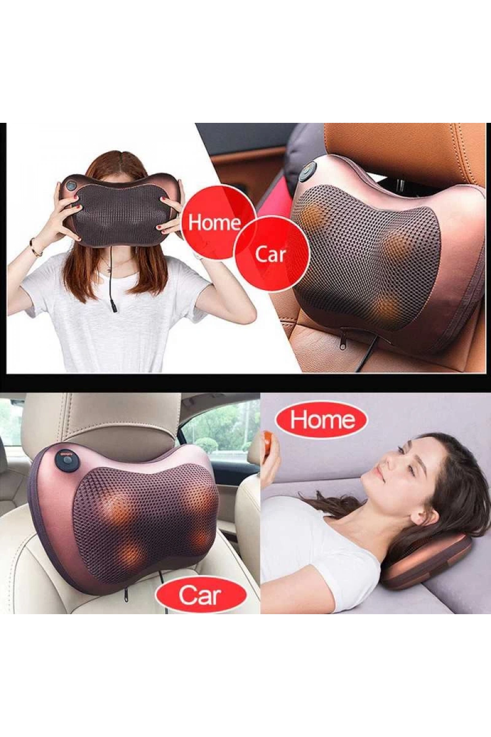 Car Home Isıtmalı Ovmalı Masaj Yastığı Ayak Bel Boyun Sırt Vücut Omuz Aleti