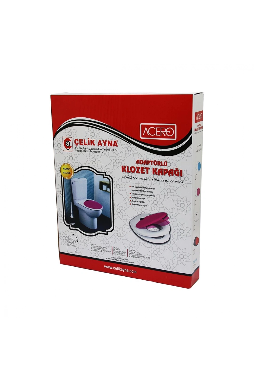 Çelik Ayna-208 Acero Çocuk Adaptörlü Klozet Kapak*6