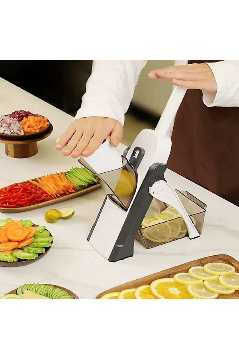 Çok Amaçlı Basmalı Sebze Dilimleyici Doğrayıcı Mandolin Brava Spring Slicer Kitchenmate