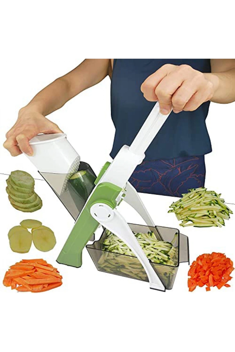 Çok Amaçlı Basmalı Sebze Dilimleyici Doğrayıcı Mandolin Brava Spring Slicer Kitchenmate