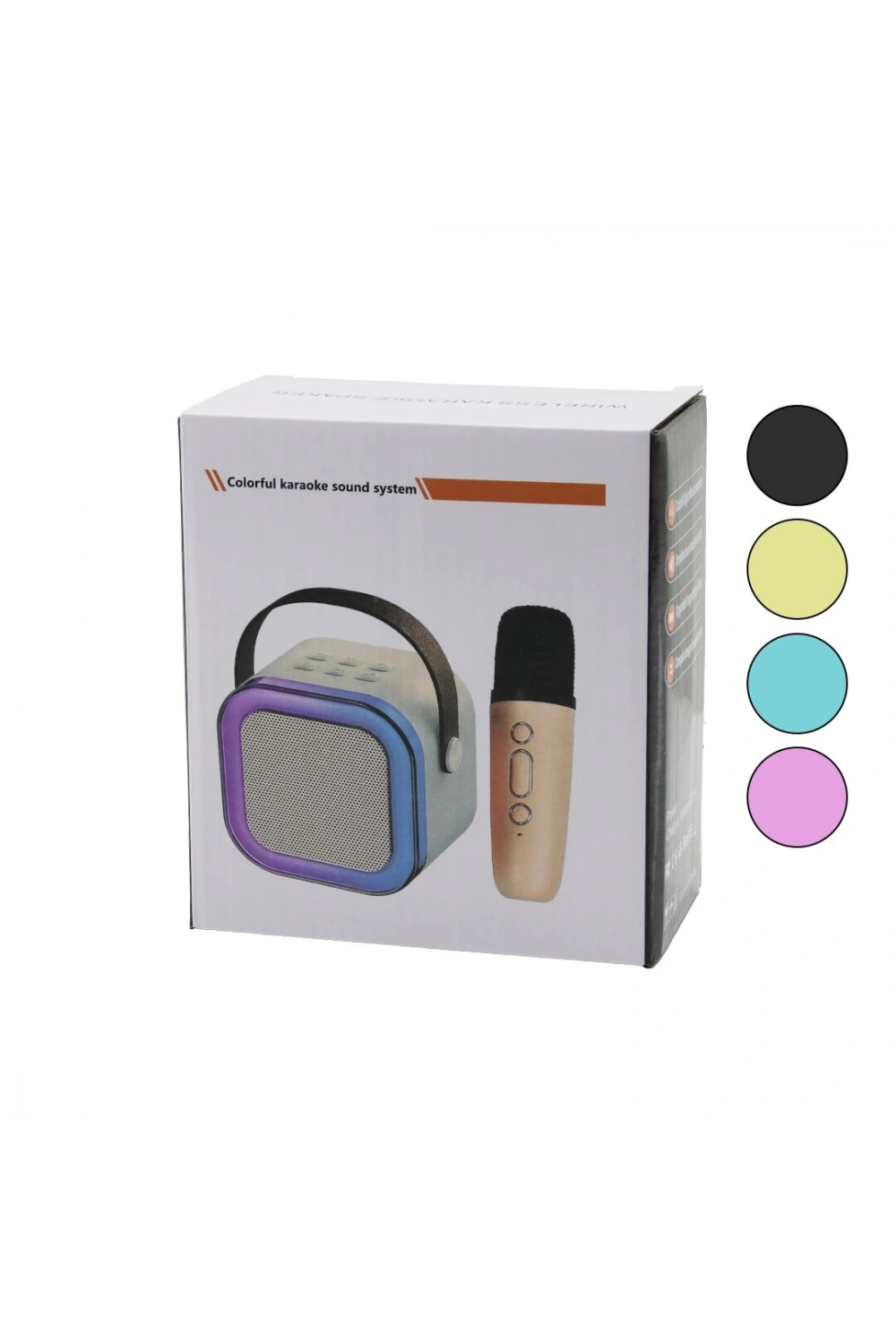 Colorful Sound System K-12 Karaoke (mikrofonlu) Wireless Hoparlör & Speaker (ışıklı) (usb Şarjlı) (dc 5v & Tf & Aux)*30