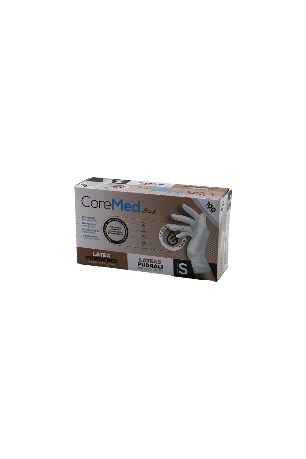 Coremed Bimel ( S ) ( Pudralı ) Muayene Eldiveni 100lü*1x20