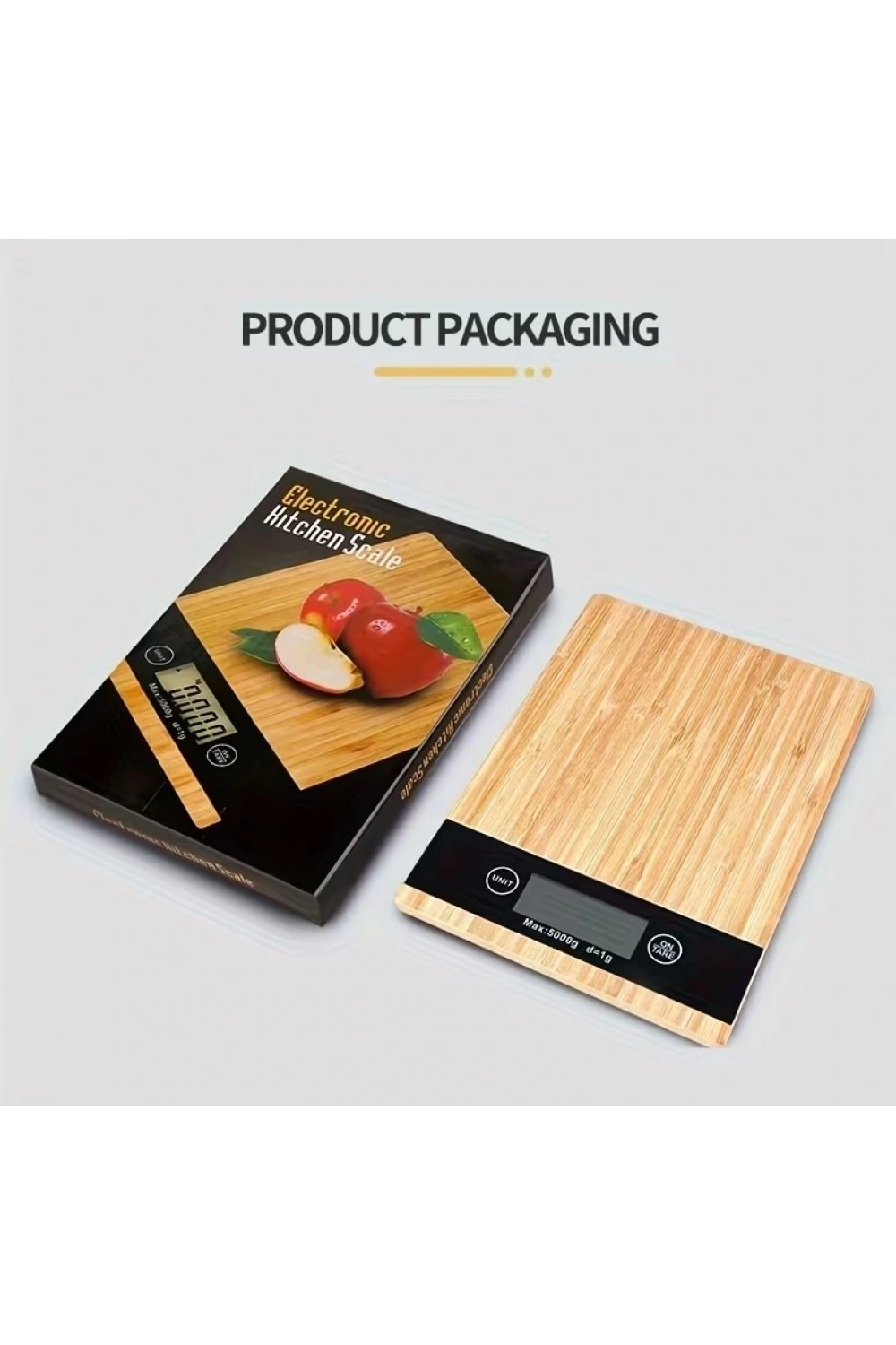 Crown Dijital Hassas Mutfak Tartısı - Terazisi-hassas Ölçüm 5kg Bambu Görünümlü