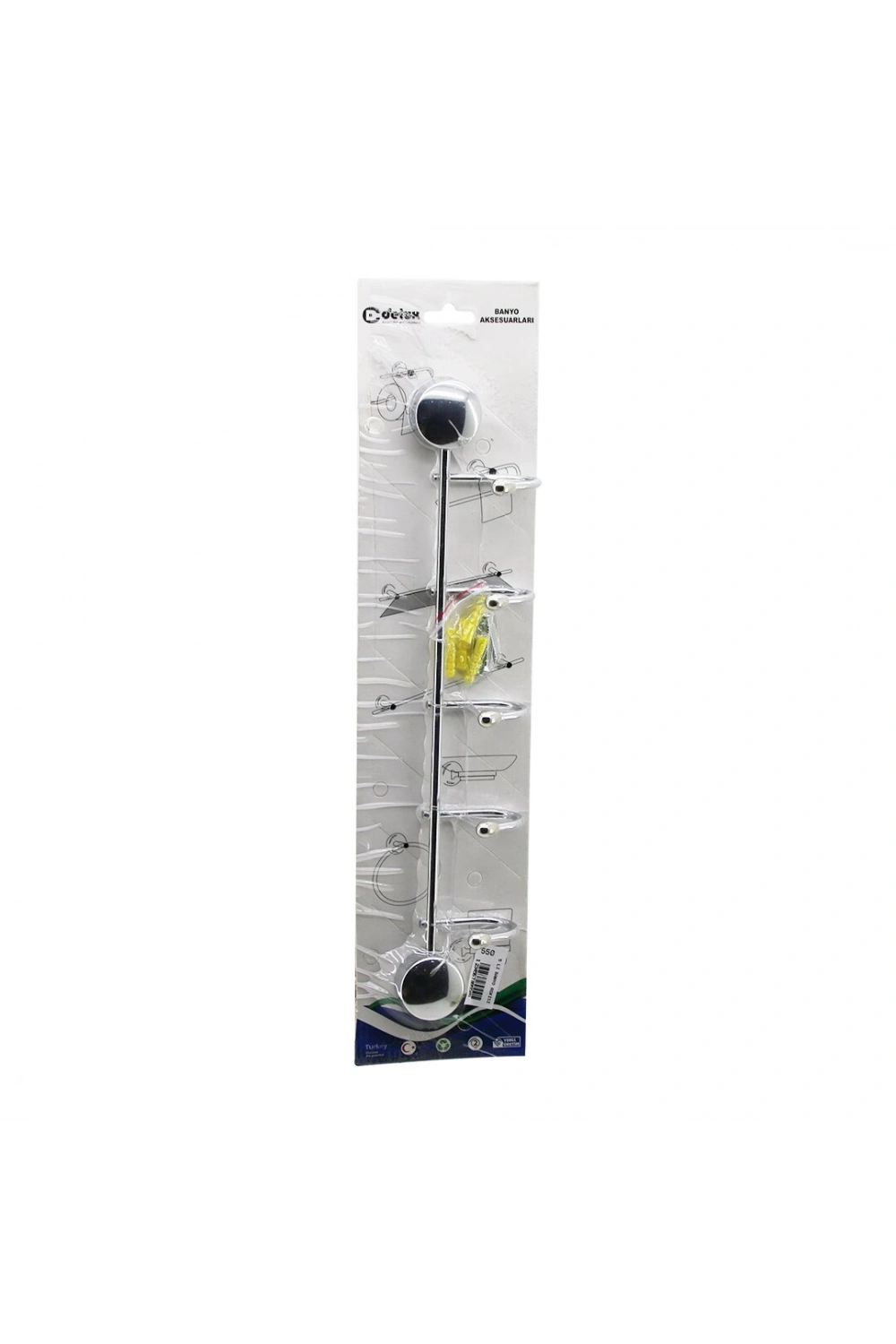 Delux Banyo Kod-550 ( 5 Kollu ) ( Krom ) Banyo Askısı ( Vidalı Montaj )*50
