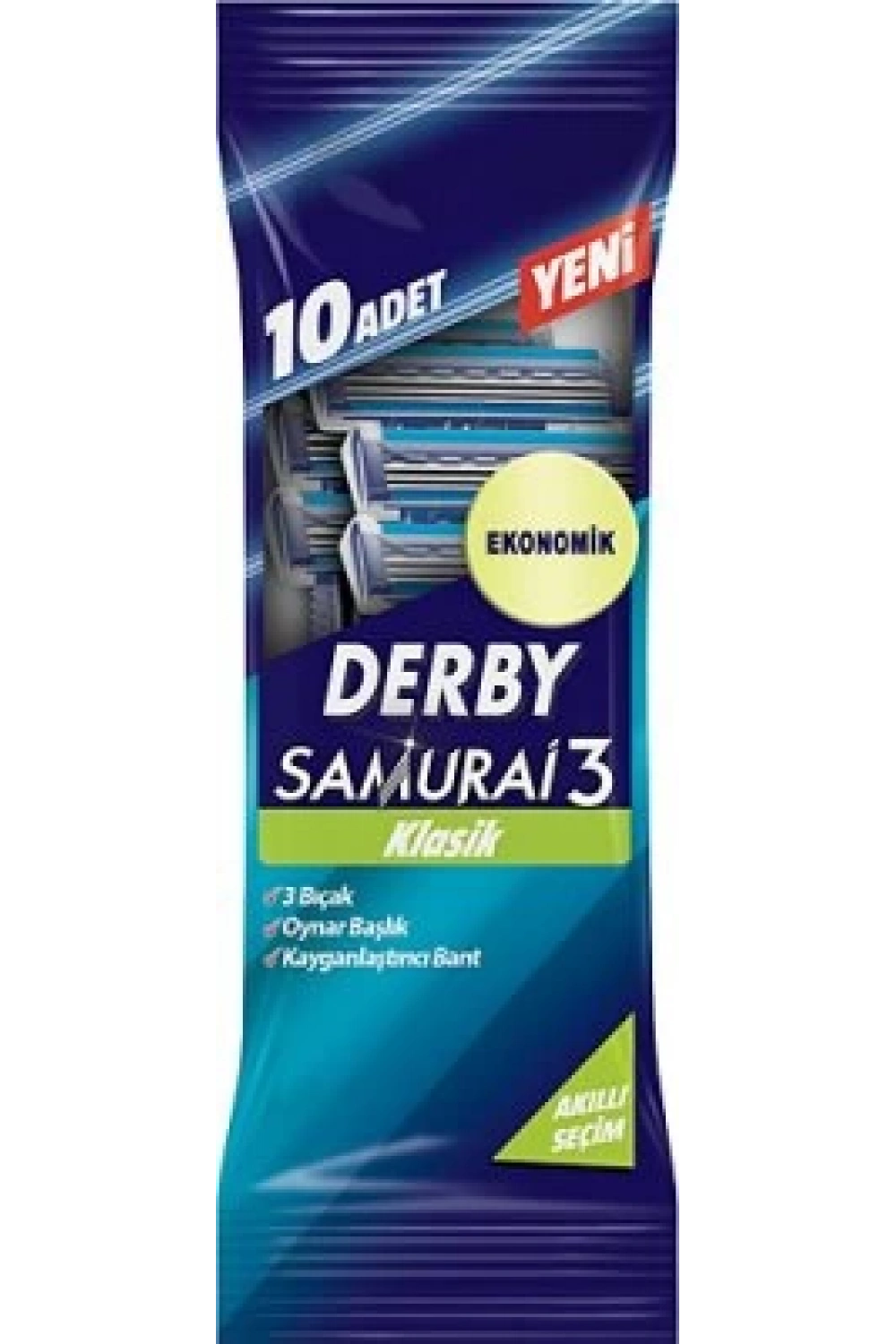 Derby Samurai 3 Bıçak Klasik 10pcs Poşetli*10x8
