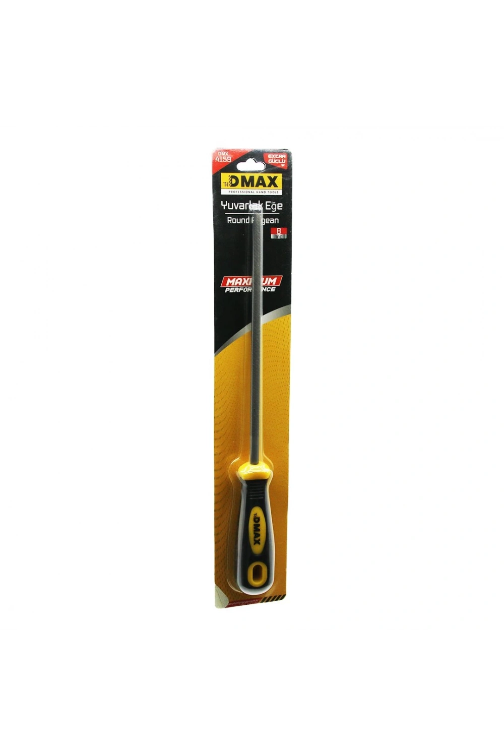 Dmax Dmx-4159 ( 8 ) ( Yuvarlak ) Metal Törpüsü ( Metal Eğe ) ( Plastik Saplı )*12x10