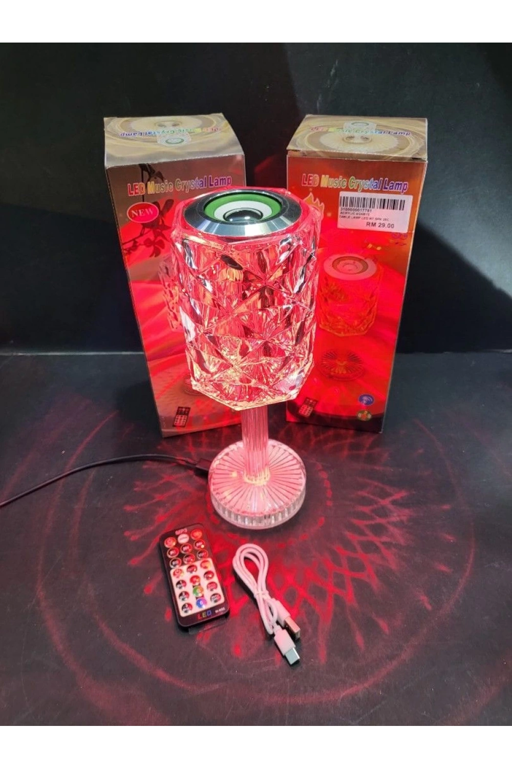 Kristal Masa Lamba Rgb Bluetooth Hoparlörlü Gece Lambası Hx-222