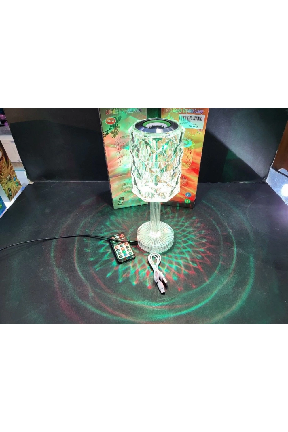 Kristal Masa Lamba Rgb Bluetooth Hoparlörlü Gece Lambası Hx-222