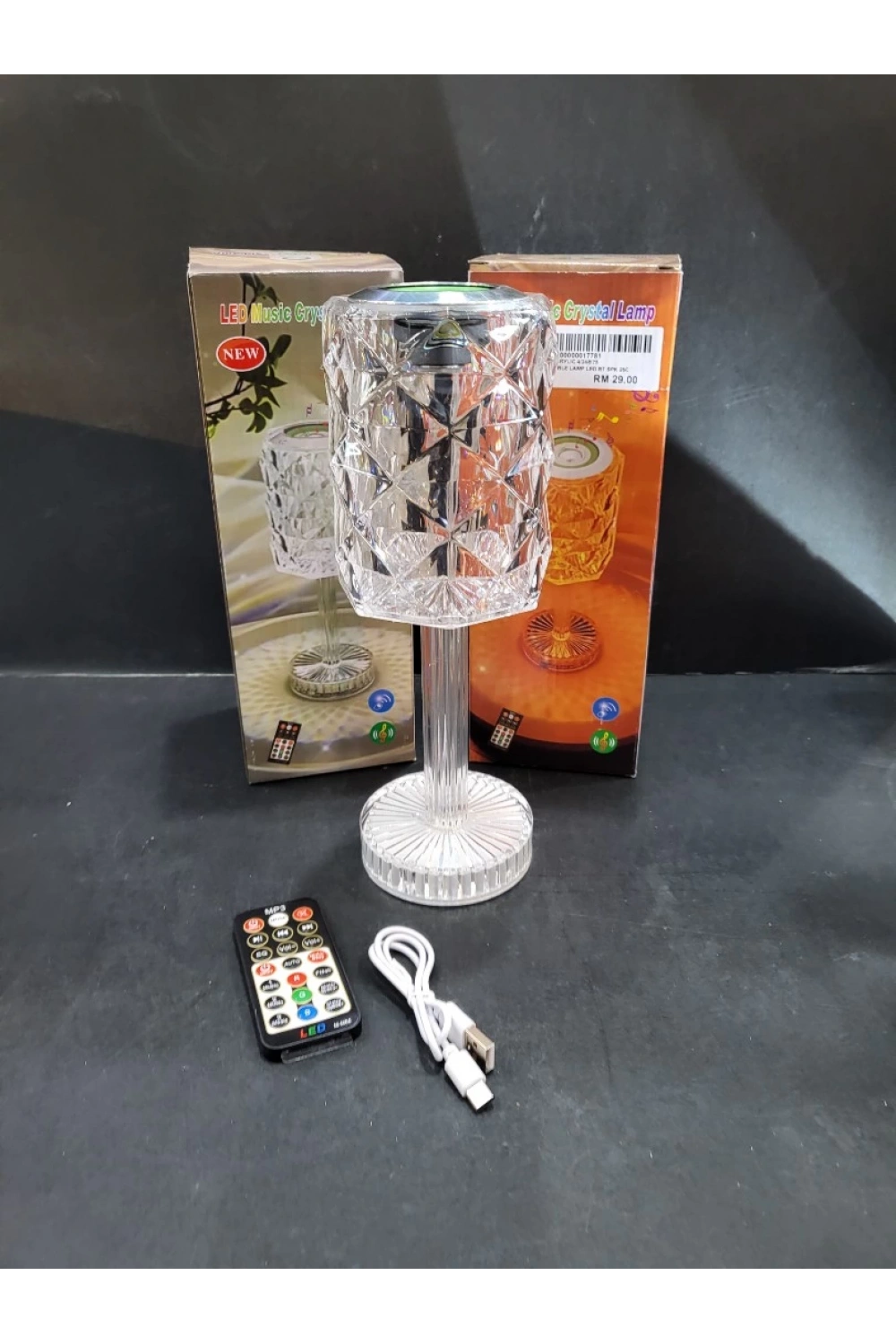 Kristal Masa Lamba Rgb Bluetooth Hoparlörlü Gece Lambası Hx-222
