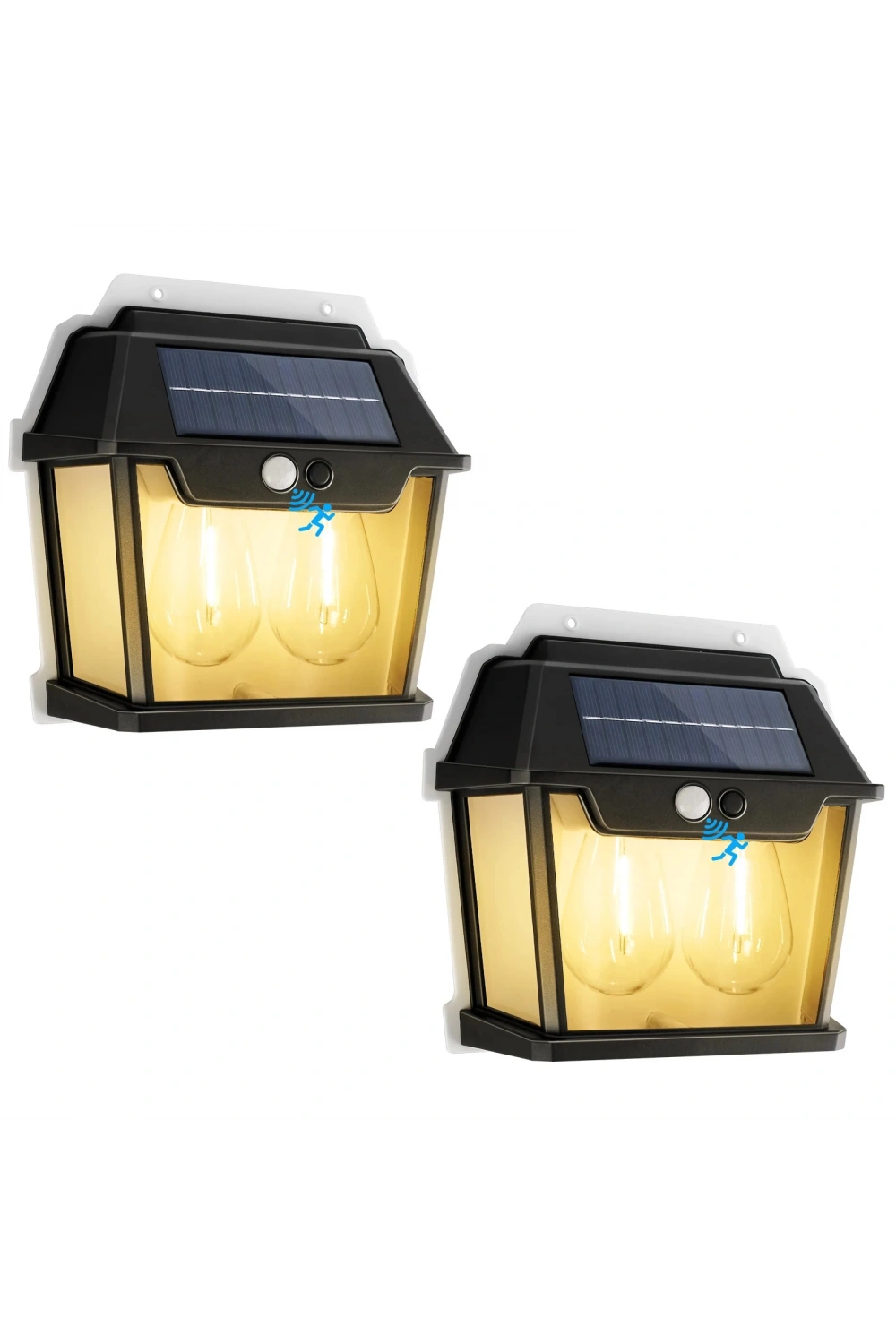 Egonex 2 Ampullü Hareket Sensörlü Solar Güneş Enerjili Ampul Led Duvar Lambası