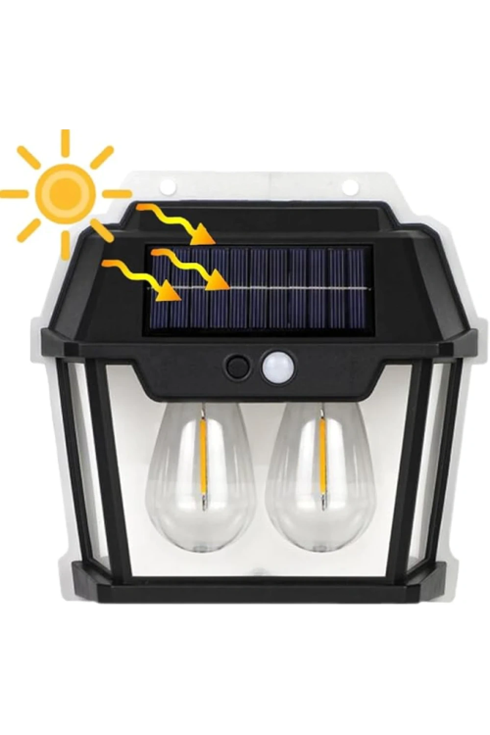 Egonex 2 Ampullü Hareket Sensörlü Solar Güneş Enerjili Ampul Led Duvar Lambası