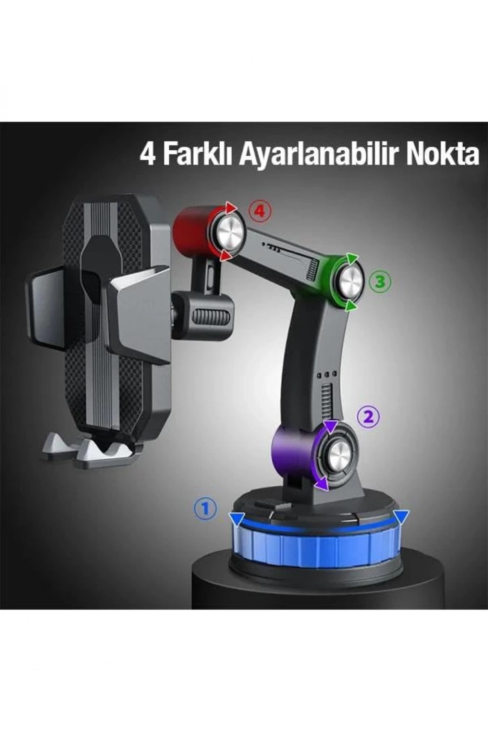 Egonex 360 Derece Dönebilen Ayarlanabilir Araç Içi Vantuzlu Telefon Tutucu
