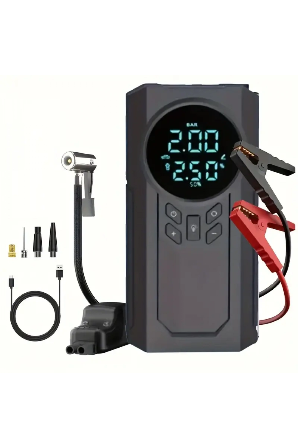 Egonex 4’ü 1 Arada Lastik Şişirici – Akü Takviyesi – Powerbank – Led Işık