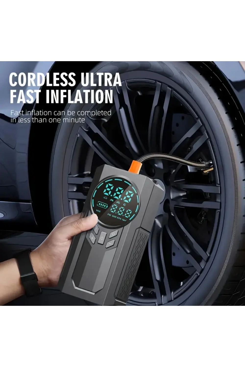 Egonex 4’ü 1 Arada Lastik Şişirici – Akü Takviyesi – Powerbank – Led Işık