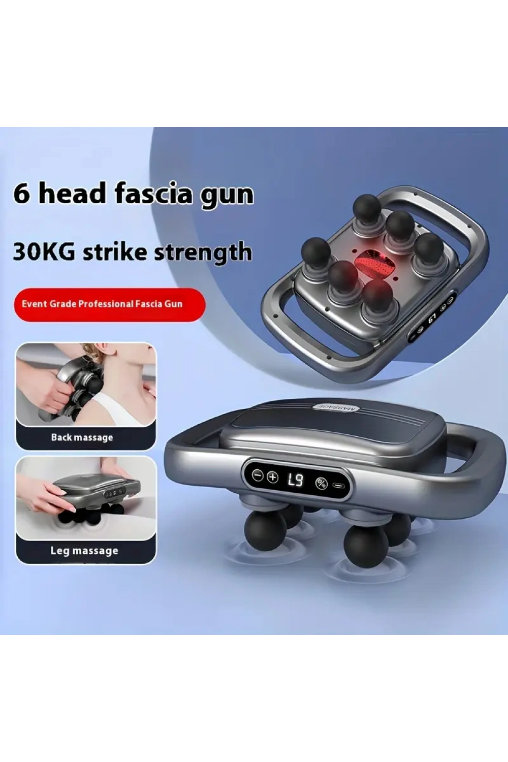 Egonex 6 Başlıklı Şarjlı Isıtmalı Masaj Aleti