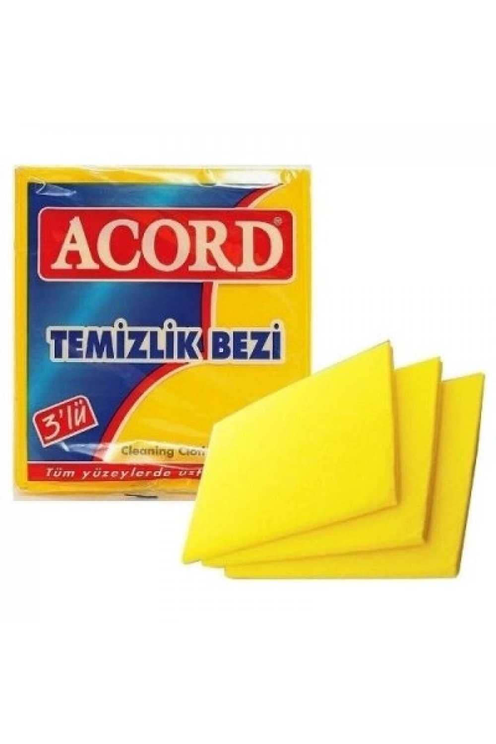 Egonex Acord-504 3lü Sarı Temizlik Bezi*12x10