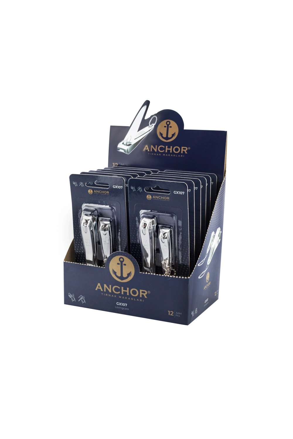 Egonex Anchor Gx-107 ( 2li Set Gri ) Tırnak Makası*12x40