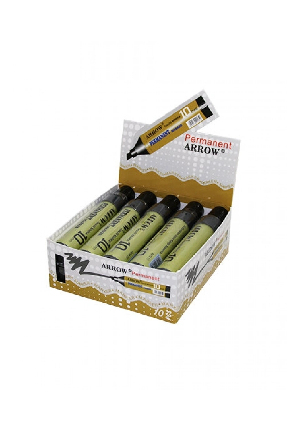 Egonex Arrow ( Lux ) ( Siyah ) ( 10mm ) Permanent Marker Koli Kalemi*10x40